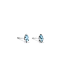 Pear-Cut Aquamarine Stud Earrings in Sterling Silver