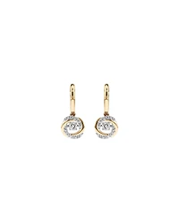 Boucles d’oreilles TW Diamond Everlight Swirl Drop Huggie de 0,35 carat en or jaune 10 carats