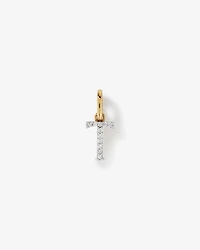 Diamond Letter T Initial Pendant in 10kt Yellow Gold