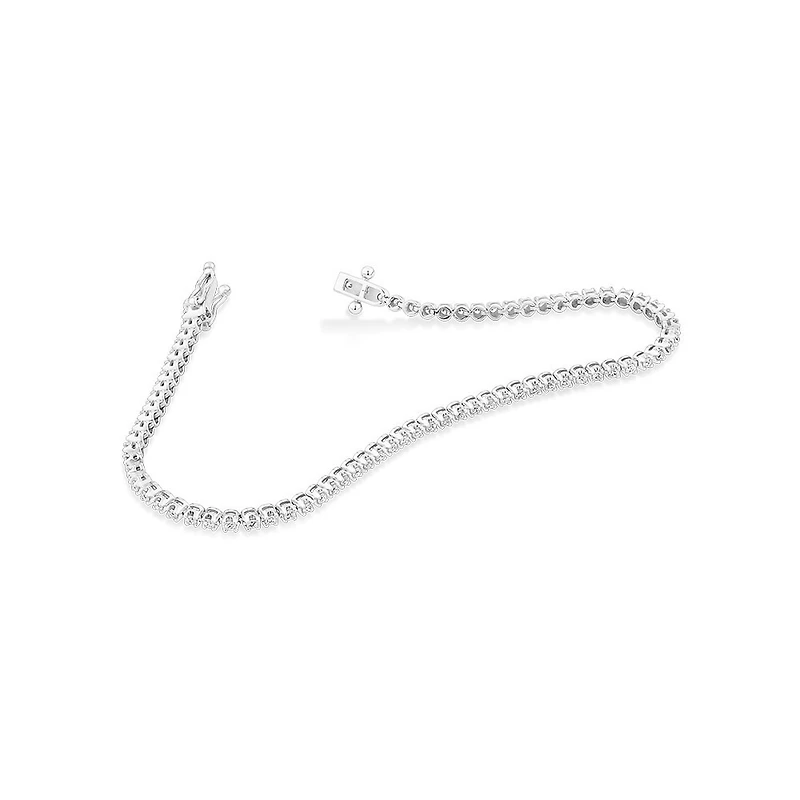 0.90 Carat TW Laboratory-Grown Diamond Tennis Bracelet set in 10kt White Gold