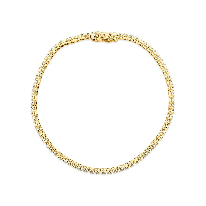 0.90 Carat TW Laboratory-Grown Diamond Tennis Bracelet 10kt Yellow Gold