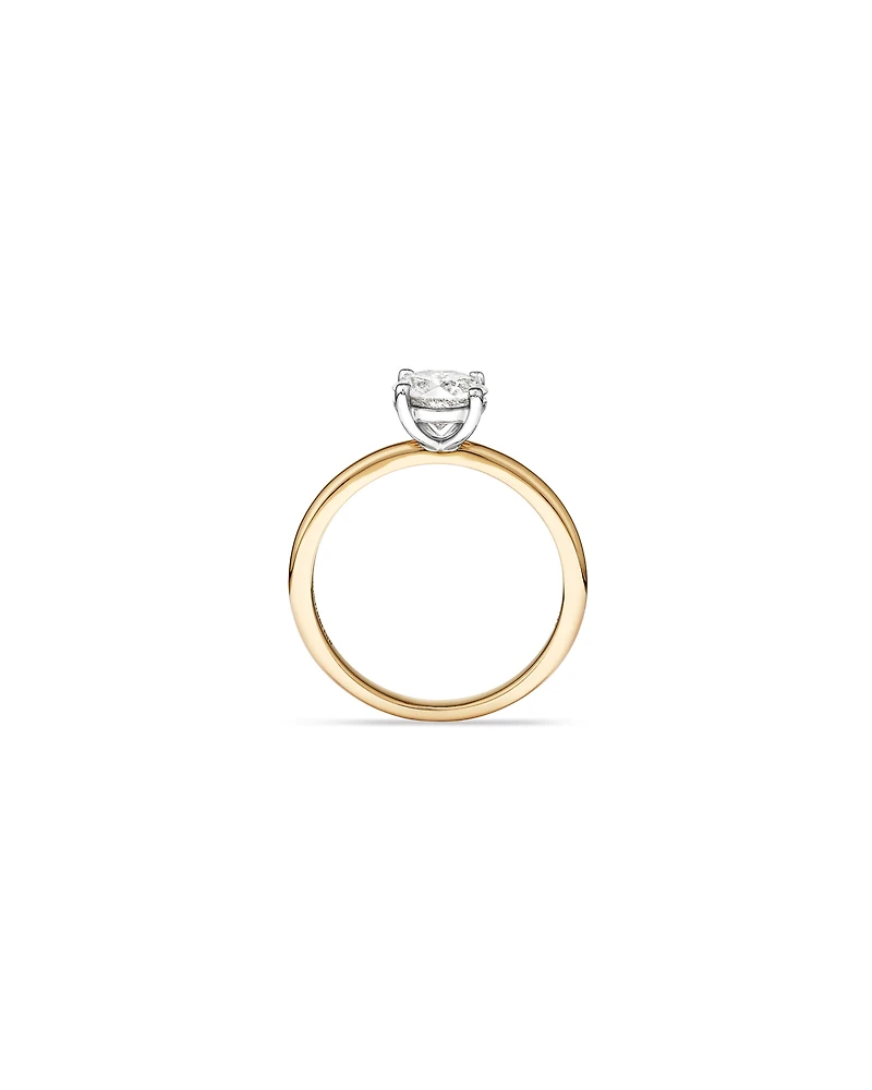 1.00 Carat TW Round Brilliant Diamond Solitaire Engagement Ring in 14kt White and Yellow Gold