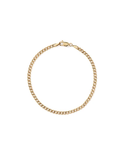 19cm (20") 2.95mm Width Semi Solid Diamond Cut Curb Bracelet in 10kt Yellow Gold