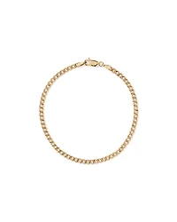 19cm (20") 2.95mm Width Semi Solid Diamond Cut Curb Bracelet in 10kt Yellow Gold