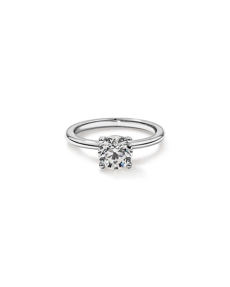 Bague Solitaire avec Diamant Rond Brillant de 1,00 Carat TW en Or Blanc 18 kt