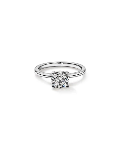 Bague Solitaire avec Diamant Rond Brillant de 1,00 Carat TW en Or Blanc 18 kt