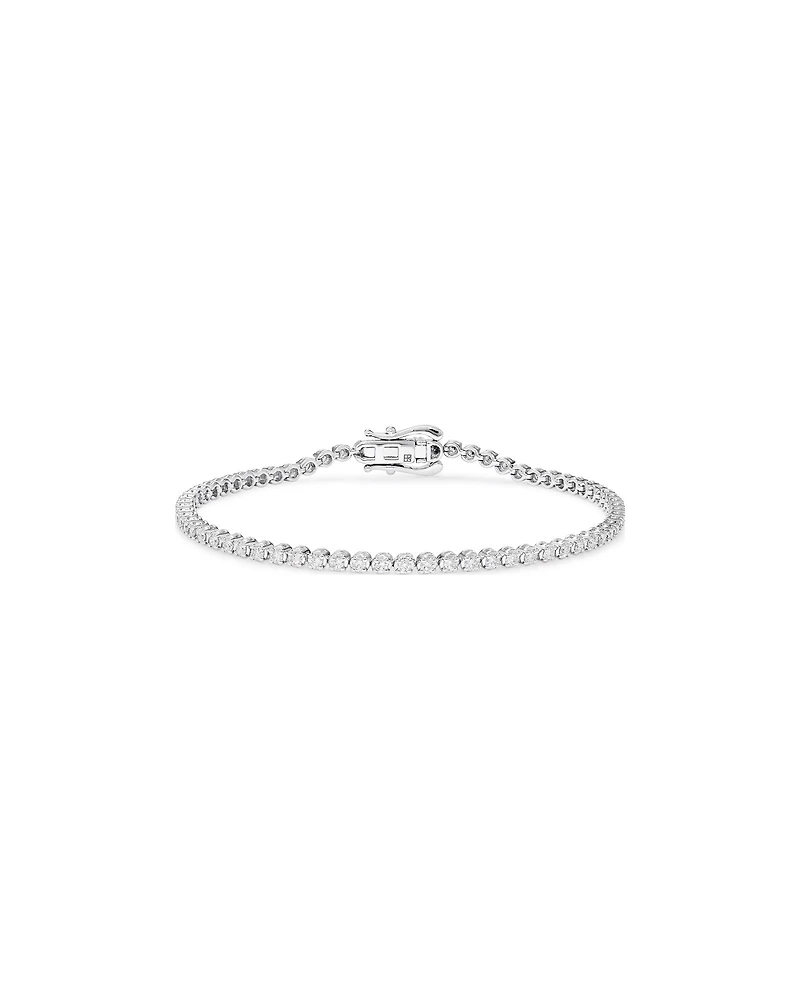 Carat TW Laboratory-Grown Diamond Tennis Bracelet in Sterling Silver