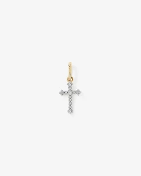 0.10 Carat TW Diamond Cross Pendant in 10kt Yellow Gold