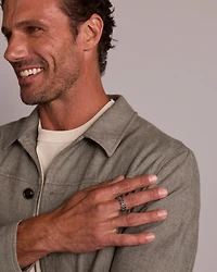 Men's 0.29 Carat TW Black Diamond Chain Link Ring in Sterling Silver