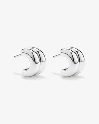 Boucles d’oreilles double demi-cerceau en argent sterling