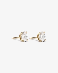 1.00 Carat TW Oval Cut Laboratory-Grown Diamond Solitaire Stud Earrings in 10kt Yellow Gold