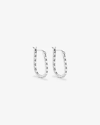 Pavé Cubic Zirconia Horseshoe Hoop Earrings in Sterling Silver