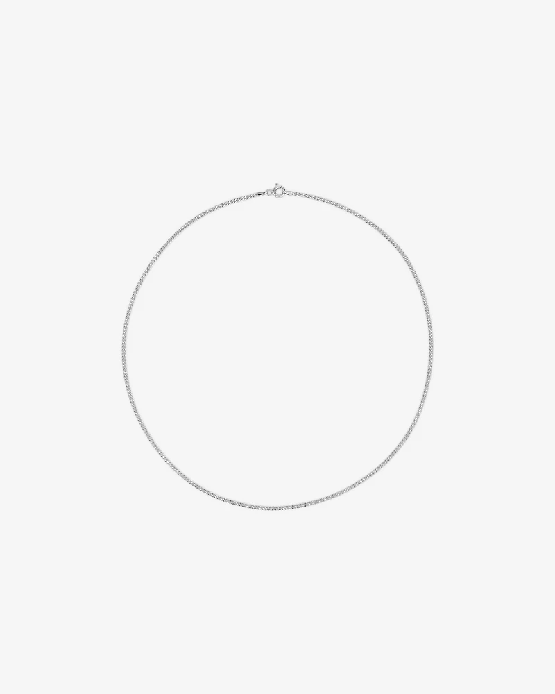 65cm (17") 2.1mm Width Solid Diamond Cut Curb Chain in 10kt Gold