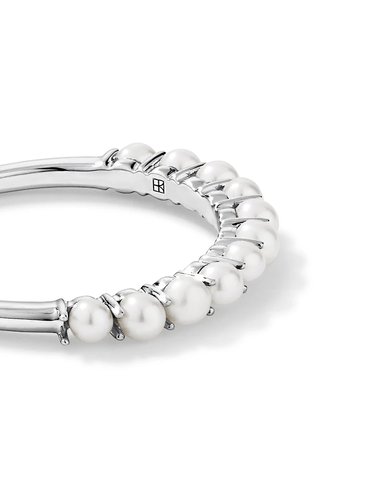 Cultured Freshwater Pearl Band Ring 10kt White Gold