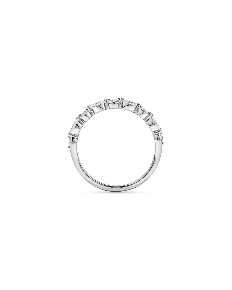 0.43TW Marquise and Round Brilliant Diamond Twist Wedding Ring 14kt Gold