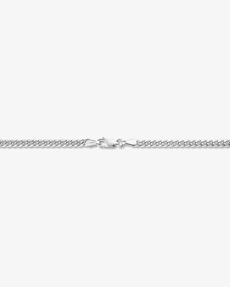 55cm (22") 3.5mm Width Miami Curb Chain in Sterling Silver