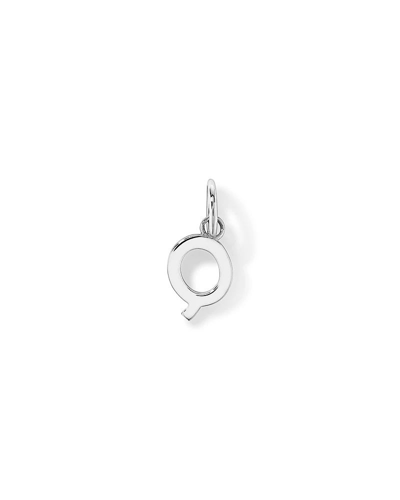 Letter Q Initial Pendant in Sterling Silver