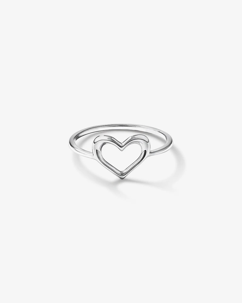 Open Heart Ring in Sterling Silver
