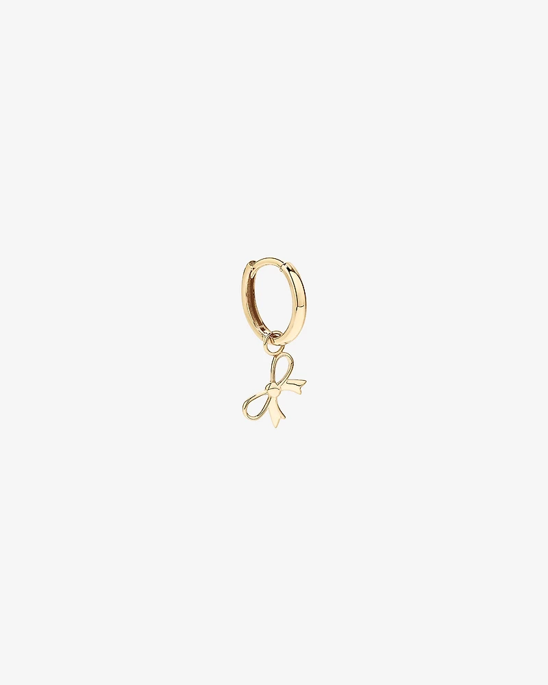 Bow Single Earring Charm in 10kt Yellow Gold