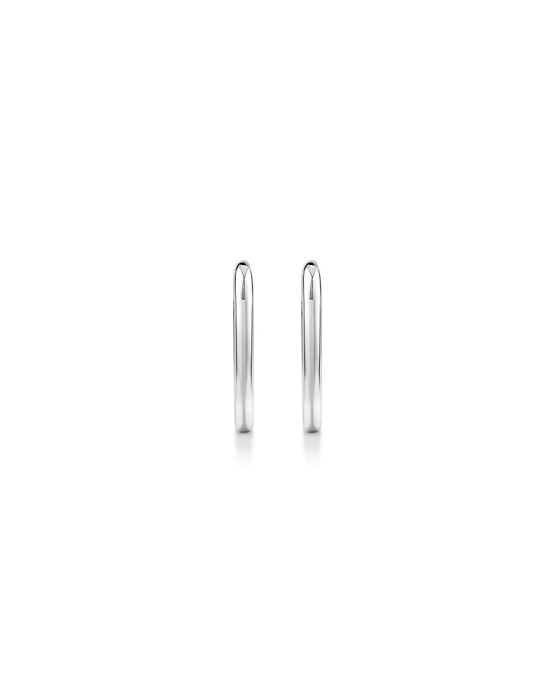 Huggie Paperclip Earrings in Silver