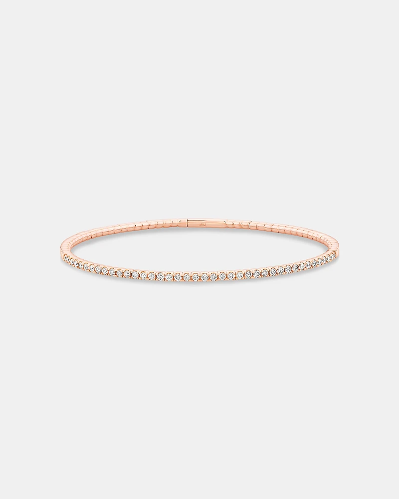 Bracelet Jonc Flex Rangée de Diamant de 0,68 Carat TW en Or Rose 10kt