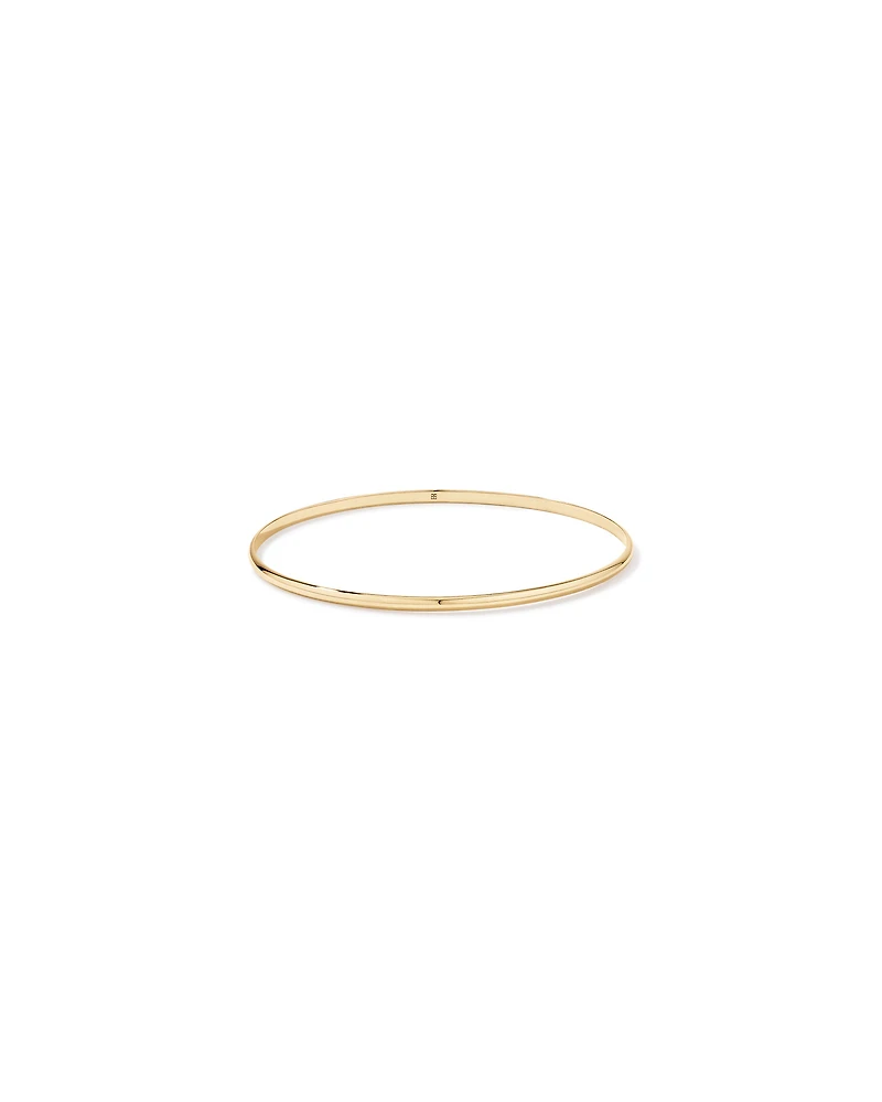 65mm 2.3mm Width Solid Round Bangle in 10kt Yellow Gold
