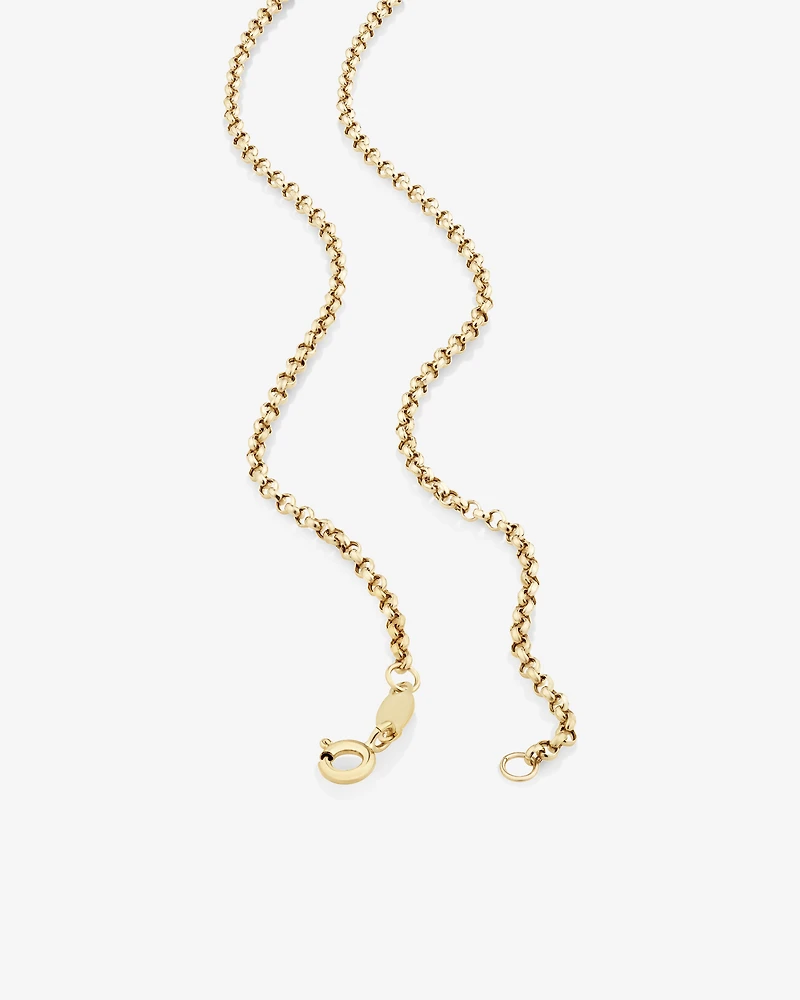 60cm (24") Hollow Belcher Chain in 10kt Yellow Gold