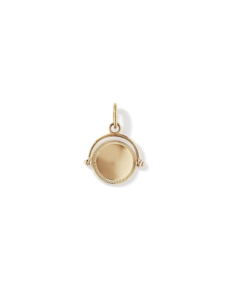 Engravable Spinning Circle Pendant in 10kt Yellow Gold