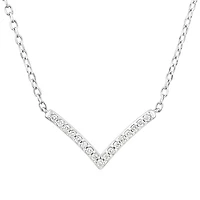 Chevron Necklace with 0.05 Carat TW Diamonds in Sterling Silver