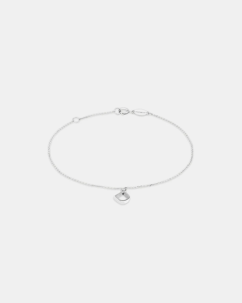 19cm (7.5") D Initial Bracelet in Sterling Silver