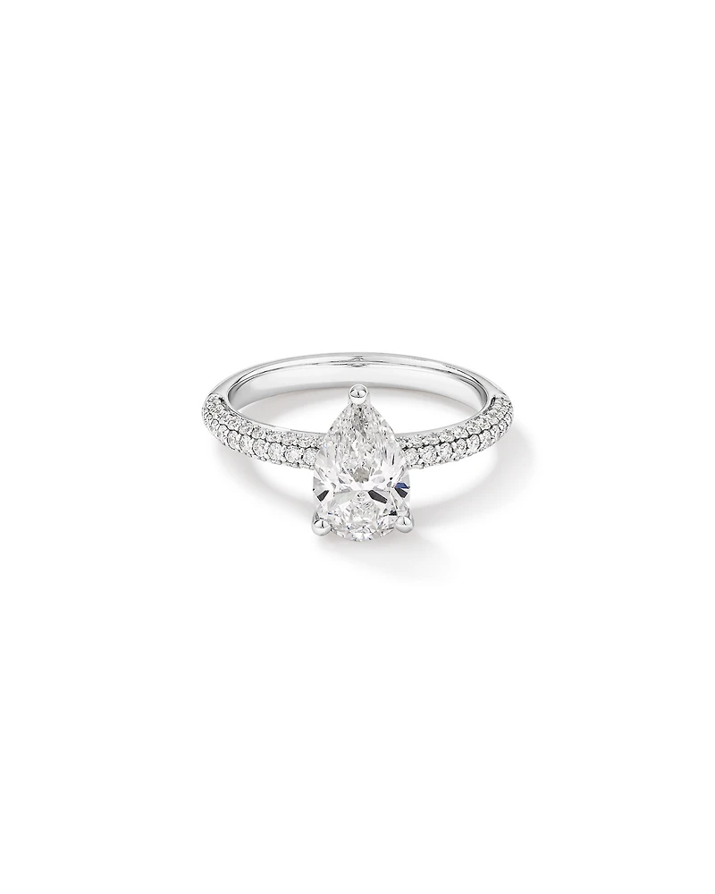 1.96 Carat TW Pear Cut Laboratory-Grown Diamond Engagement Ring 14kt White Gold