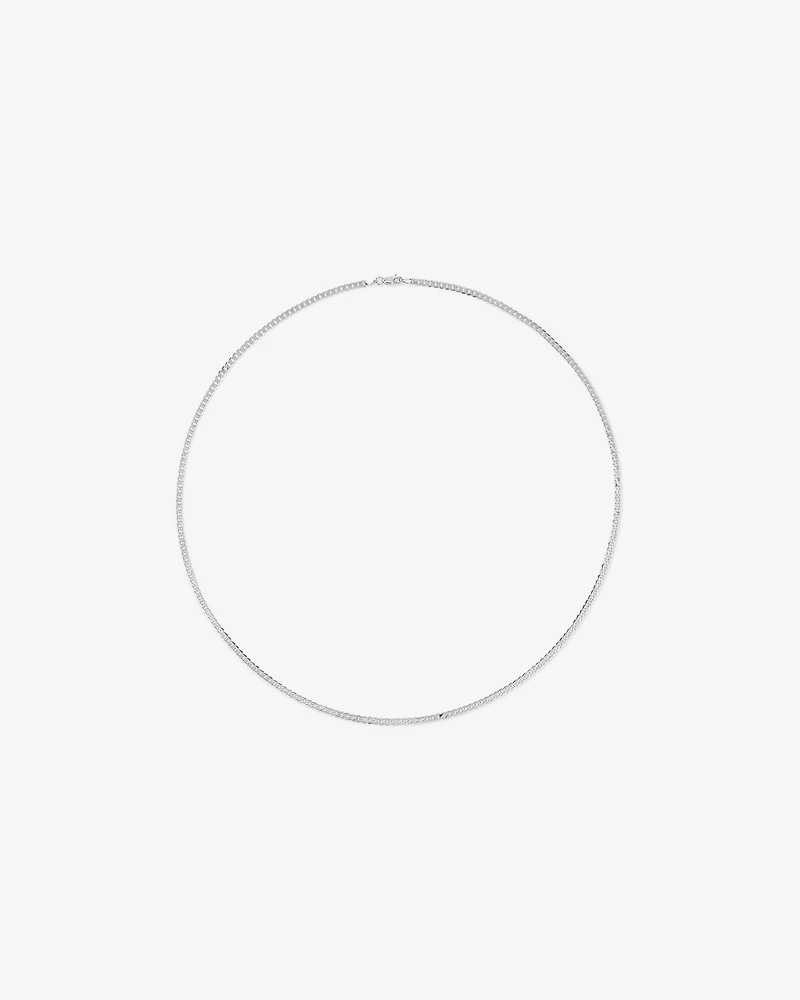 45cm (22") 3mm Width Solid Flat Bevelled Curb Chain in 10kt Gold