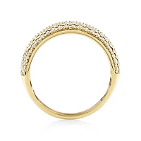 Bague à pavé en or jaune 10 K avec diamants totalisant 1,50 ct