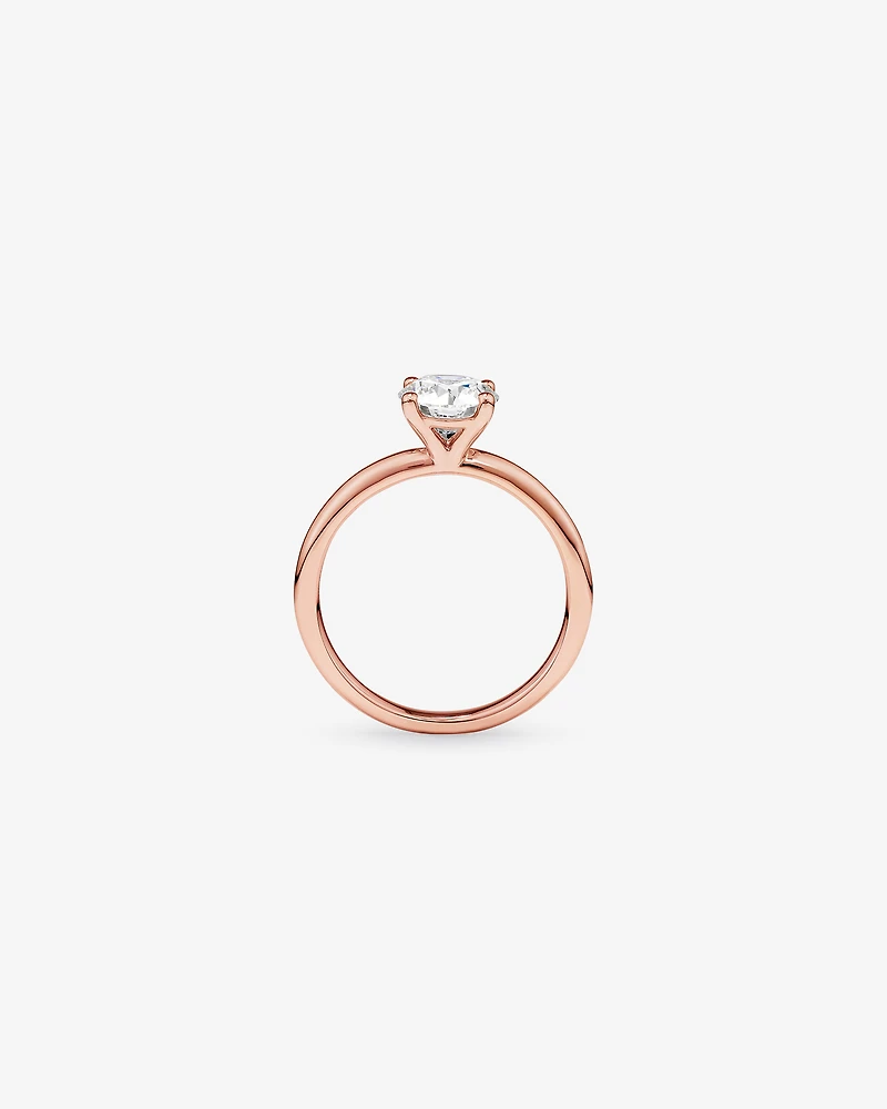 Carat TW Round Brilliant Laboratory-Grown Diamond Solitaire Engagement Ring in 14kt Rose Gold