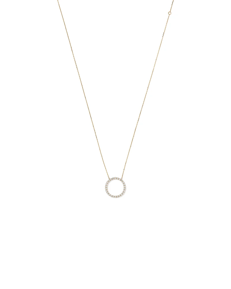 0.85 Carat TW Laboratory-Grown Diamond Circle Necklace in 10kt Yellow Gold