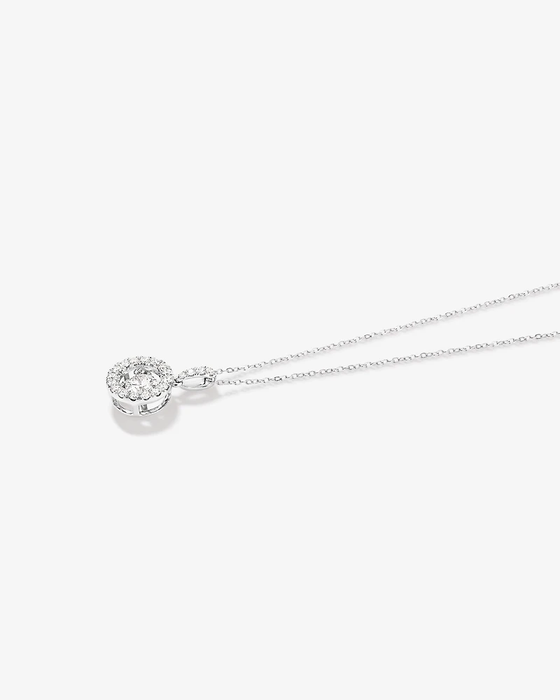 Lume Lab Round Pendant with 1.00 Carat TW of Laboratory-Grown Diamonds in 10kt Gold