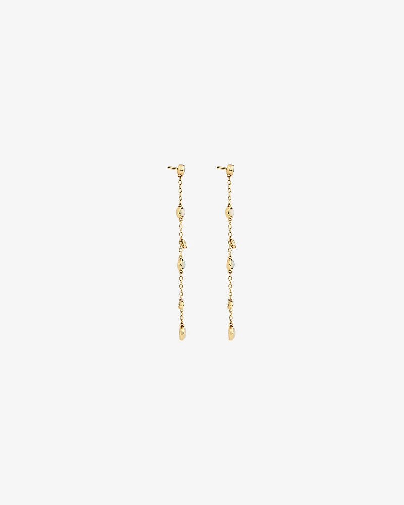 Drop Earrings with Opal & 0.15 Carat TW of Diamonds in 10kt Yellow Gold