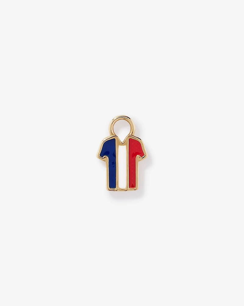 France Jersey Earring Charm in 18Kt Vermeil