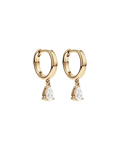 Boucles d’oreilles en diamant à chute de 0,50 carat TW taillées en poire, cultivées en laboratoire, en or jaune 10 carats