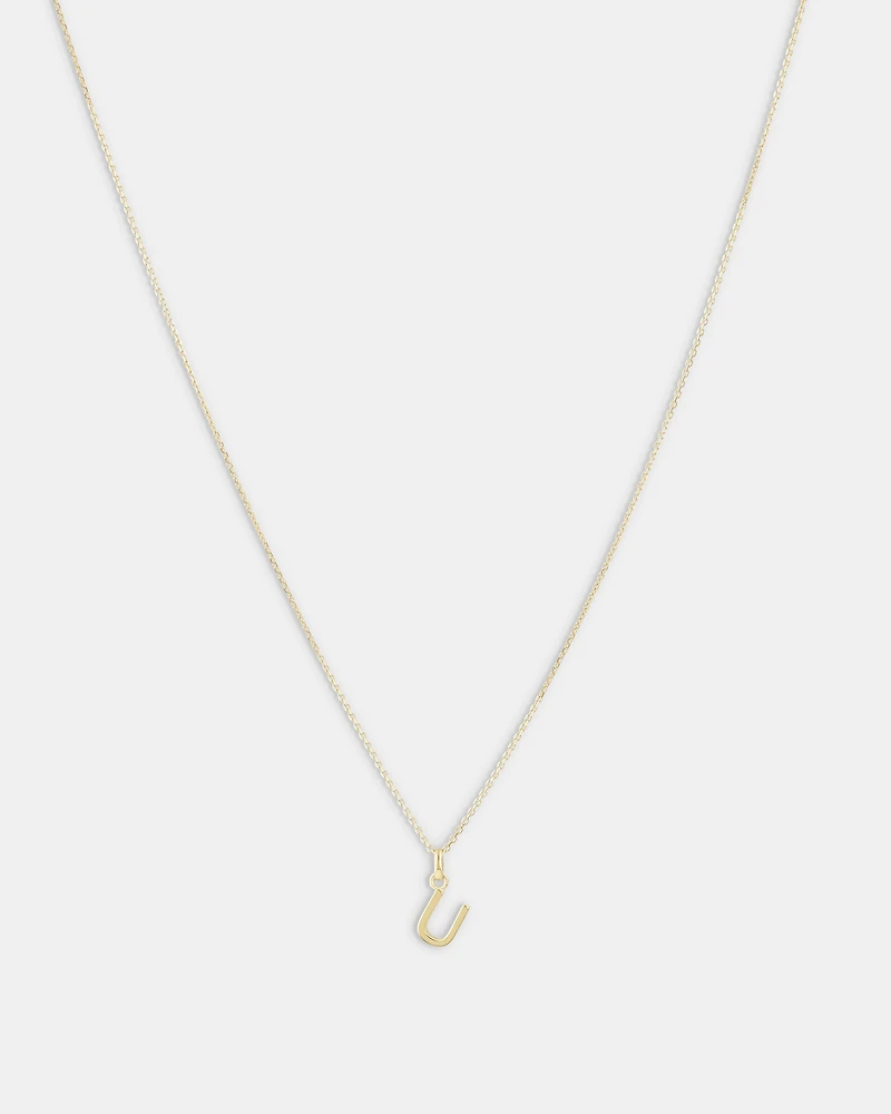 U Initial Pendant in 10kt Yellow Gold