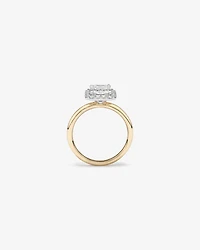 2.34 Carat TW Emerald Cut Laboratory-Grown Diamond Halo Engagement Ring 14kt Yellow and White Gold