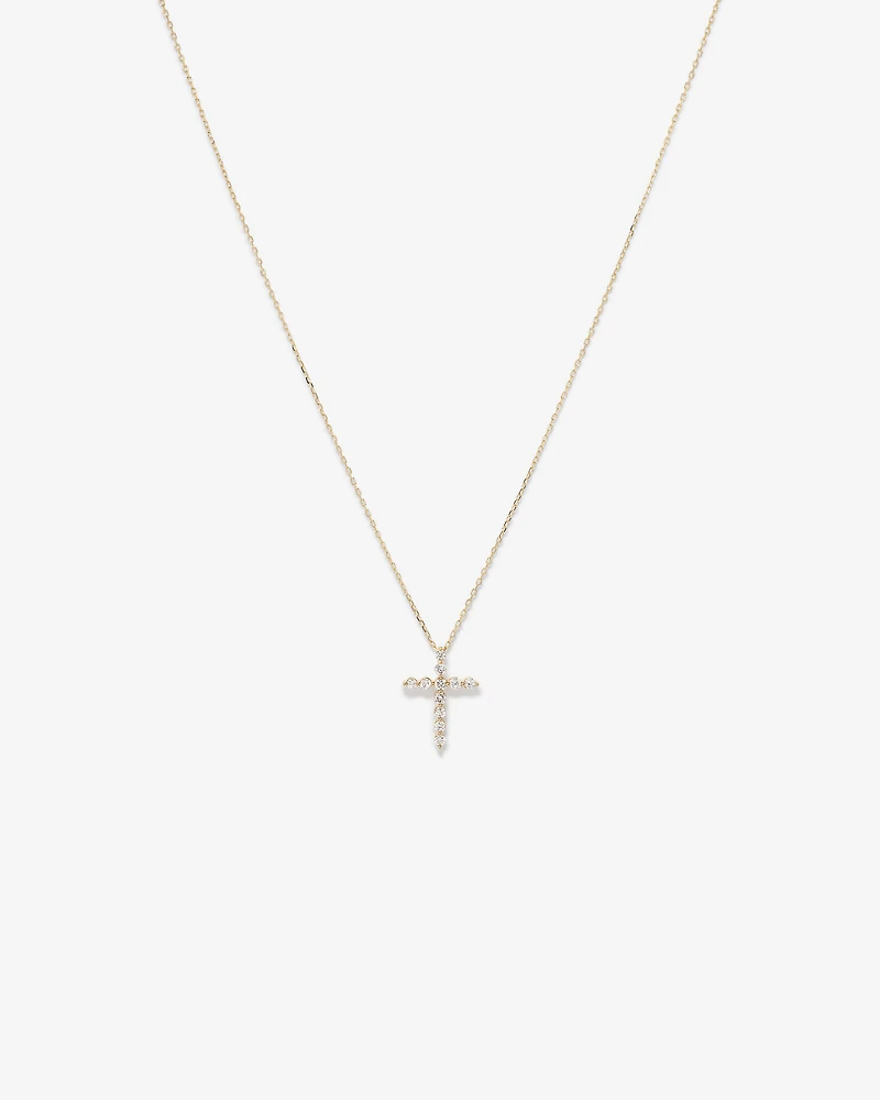 0,25 Carats TW Pendentif croix en diamant monté en or jaune 10kt