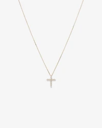 0,25 Carats TW Pendentif croix en diamant monté en or jaune 10kt