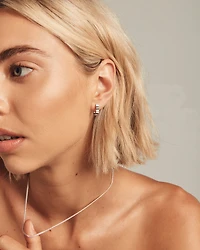 Ribbed Huggie Hoop Earrings 10kt Yellow Gold
