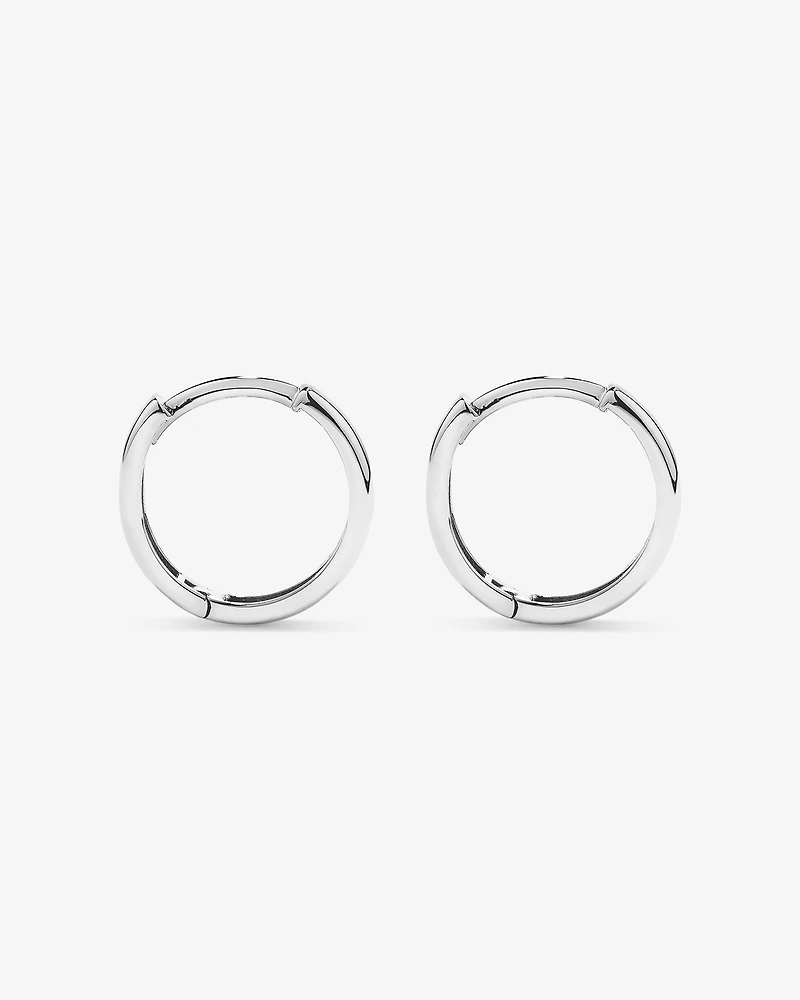 12mm Medium Polished Huggie Earrings in Sterling Silver