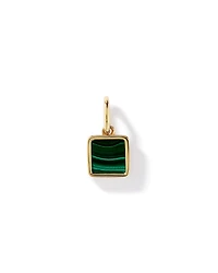 Malachite Square Pendant in 18kt Vermeil
