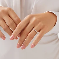 Wedding Band with / Carat TW of Diamonds 14kt White Gold