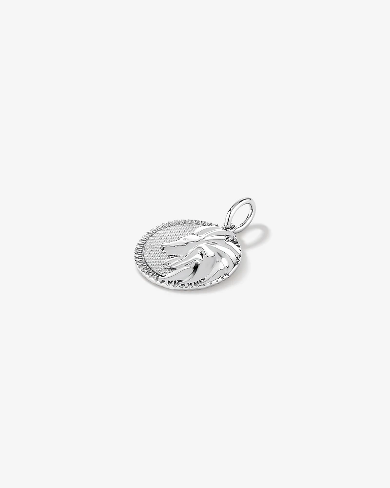 Pendentif zodiaque Lion avec accents de diamants en argent sterling