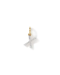 Diamond Letter X Initial Pendant in 10kt Yellow Gold