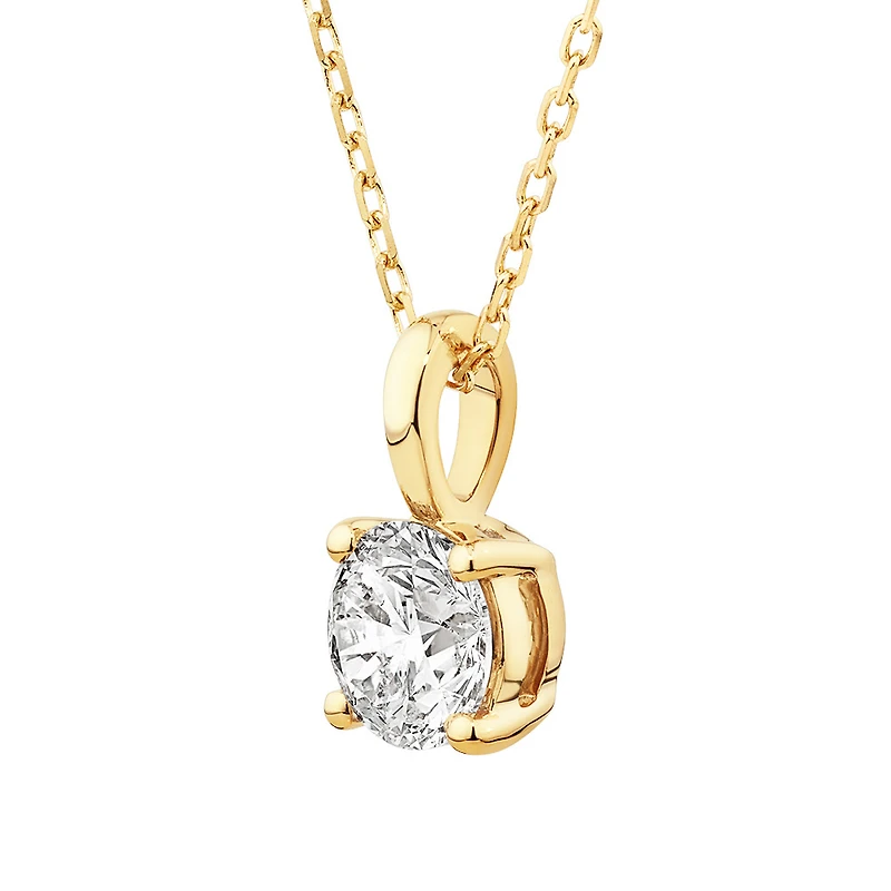 0.50 Carat TW Diamond Solitaire Pendant 18kt Yellow Gold